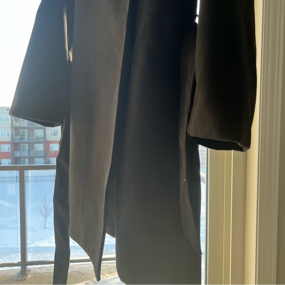 NWOT H&M women black coat with furr, Size XS - Picture 8 of 12